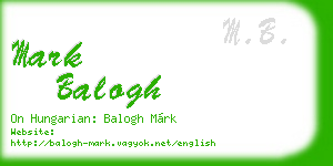 mark balogh business card